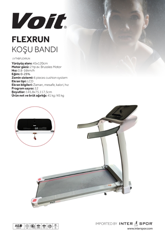 Resim Voit Flexrun Otomatik Eğimli Katlanabilir Koşu Bandı