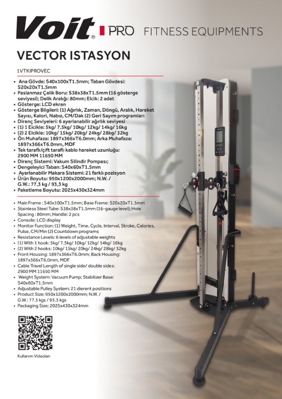 Resim Voit PRO Vektor Cable Station Ağırlık Çalışma İstasyonu